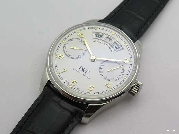 MIROTIME 1217 Portuguese Real PR Real Annual Calendar IW5035 YLF 1:1 Best Edition White Dial On Leather Strap A Refined 7243